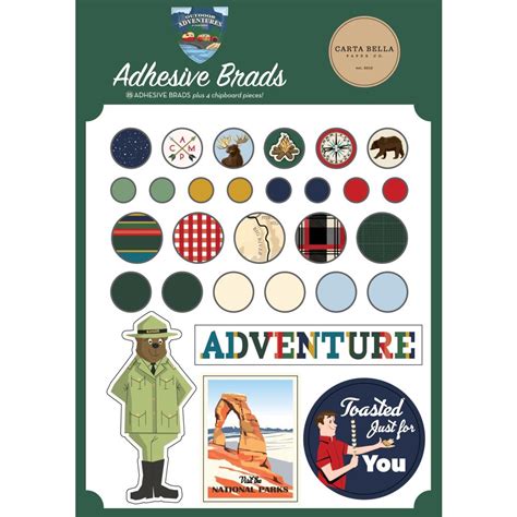 Carta Bella Outdoor Adventures Collection Decorative Brads