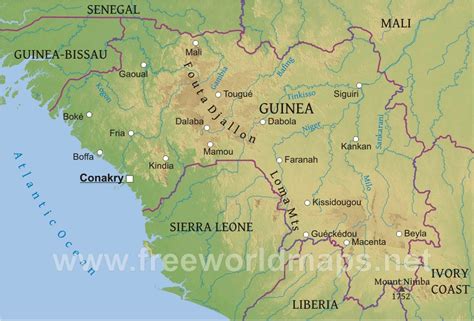 Guinea Physical Map