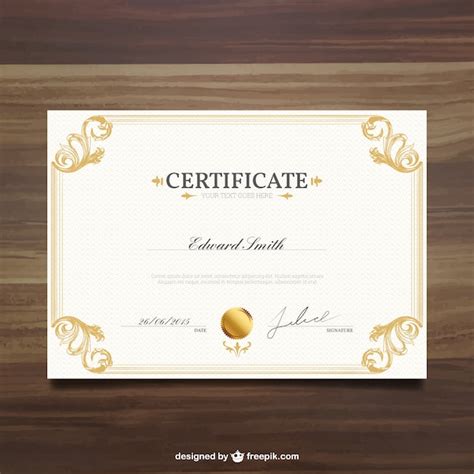 Plantilla De Certificado Ornamental Vector Premium