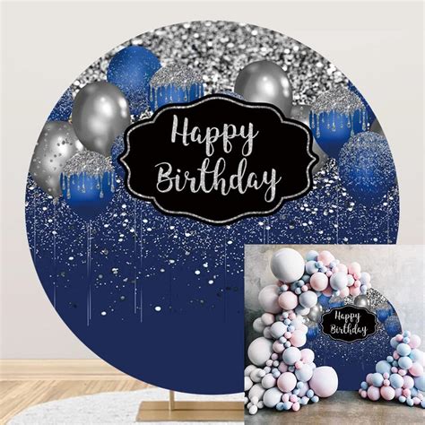 Amazon Oerju X Ft Royal Blue Happy Birthday Round Backdrop