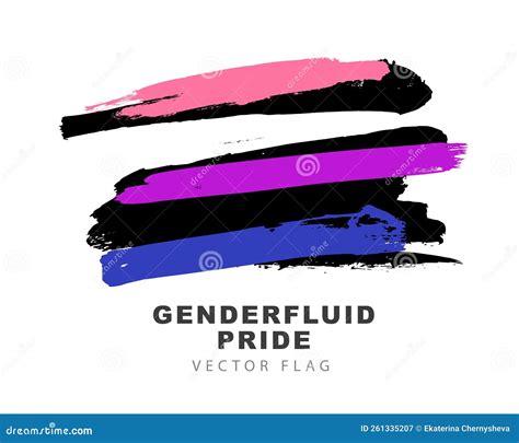 Flag Of Gender Fluid Pride Colored Brush Strokes Drawn By Hand A