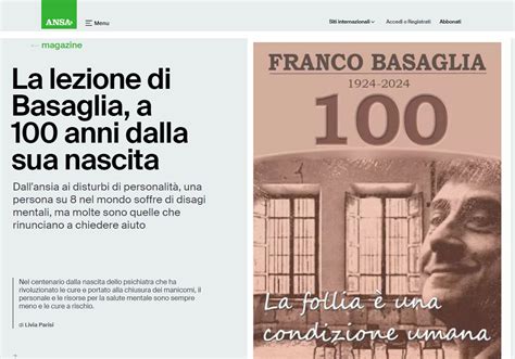 La Lezione Di Basaglia A 100 Anni Dalla Sua Nascita Salutementale Net