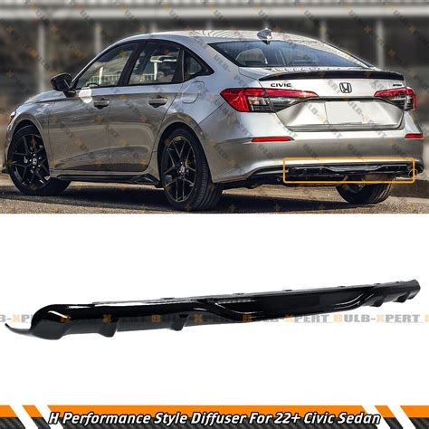 For 2022 2024 Honda Civic Hpd Style Gloss Black Rear Diffuser Underbody