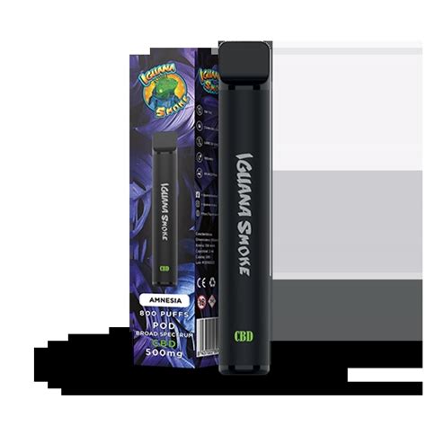 Vaper CBD Iguana Pod Classic Amnésia Amplo espetro 500mg Iguana Smoke