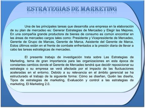 Presentación estrategias de marketing PPT