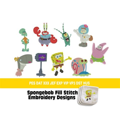 Spongebob Embroidery Designs Embroidery