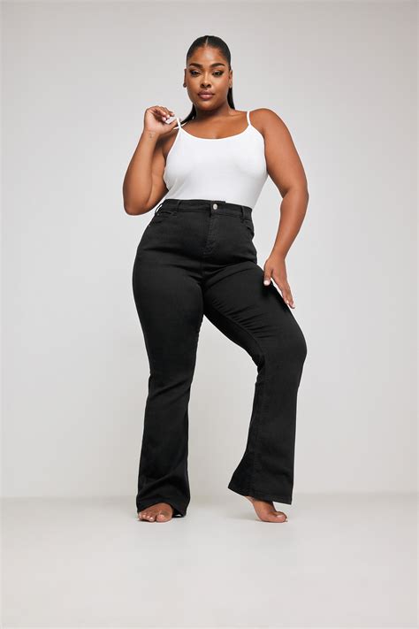 Yours Plus Size Black Bootcut Stretch Isla Jeans Yours Clothing