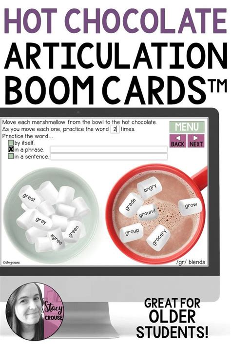 Hot Chocolate Articulation Winter Speech Therapy For Older Students BOOM CARDS Winter Speech