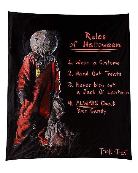 Rules Of Halloween Fleece Blanket Trick R Treat Spirithalloween