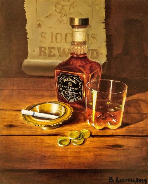 Jack Daniels Oil Painting Glass Of Whiskey Art Original Western Art Dining Room Decor Father S