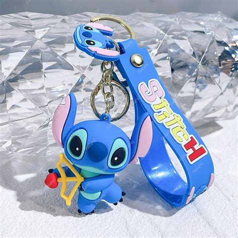 Stitch Keychain Cartoon Mickey Mouse Minnie Lilo Stitch Pooh Donald