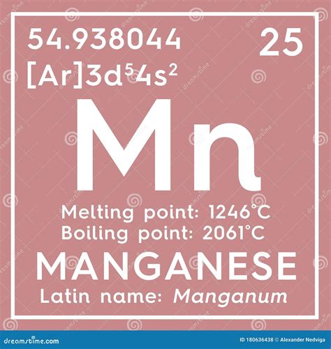 Mangaan Mangaan Overgangsmetalen Chemisch Element Van De Periodieke