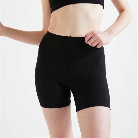 Short de sport moulant 100 Femmes noir fumé Domyos Décathlon