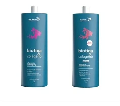 Kit Escova Progressiva Biotina E Colágeno Shampoo Paiolla