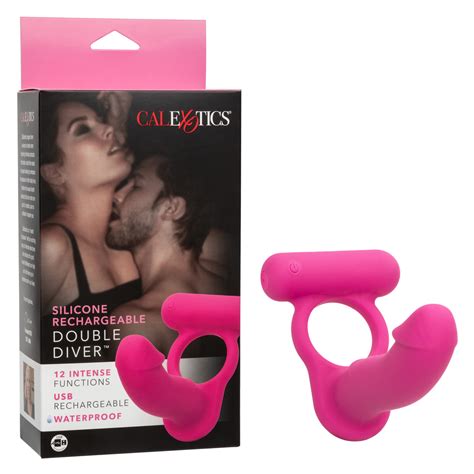 Double Diver Anillo Vibrador Con Estimulador Anal Calexotics Banana