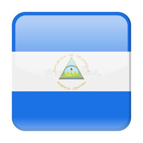 Icono Del Cuadrado Del Vector De La Bandera De Nicaragua Stock De