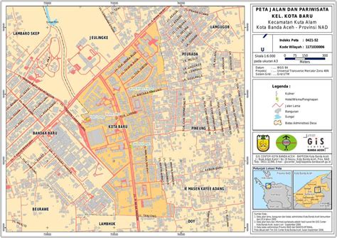 Peta Hasil Survey Jalan Dan Sarana Pariwisata Kelurahan Kota Baru