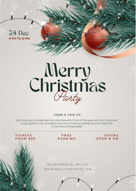 Invitatie Free Christmas Flyer Templates Holiday Party Invitation