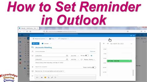 How To Send A Calendar Reminder In Outlook - Printable Templates Free