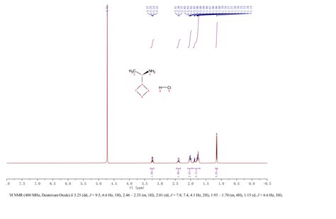 1R 1 CYCLOBUTYLETHAN 1 AMINE HYDROCHLRIDE 677743 79 2 1H NMR Spectrum