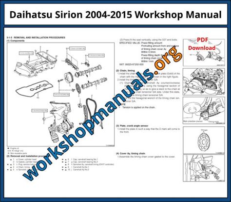 Daihatsu Sirion 2004-2015 Workshop Repair Manual Download PDF