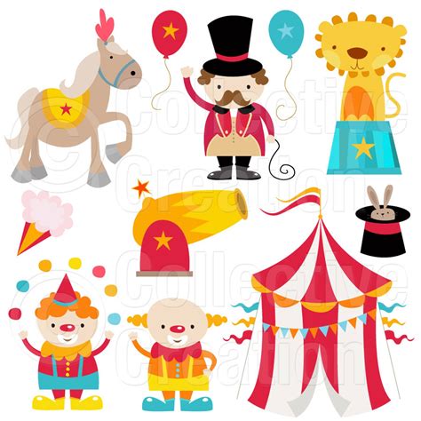 circus digital clip art clipart set personal  commercial  etsy