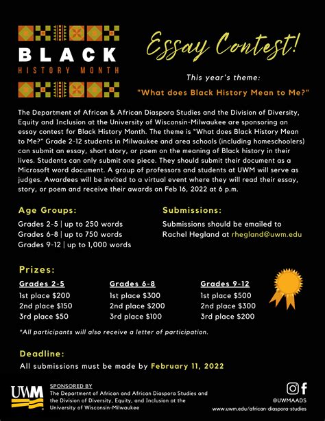 Black History Month Essay Contest - African & African Diaspora Studies