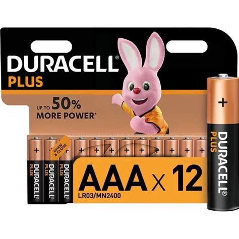 Duracell Plus Lot De 12 Piles Alcalines Type AAA 1 5 Volts LR03