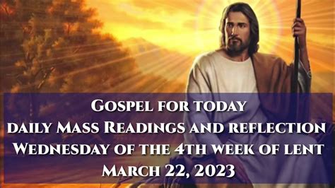 Gospel For Today Daily Mass Readings March 23 Gospel Dailygospel