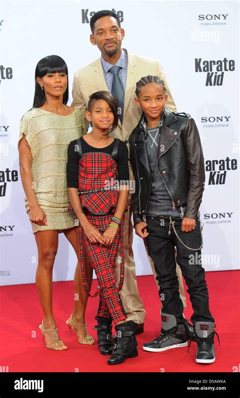 American Actor Will Smith Back His Wife Jada Pinkett Front L R