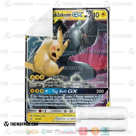 HOT Anime Pokemon Pikachu And Zekrom GX A Team Up Blanket Express Your Unique Style With