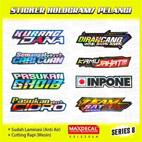 Jual Terbaru Stiker Viral Hologram Terlaris Racing Series 8 Sticker