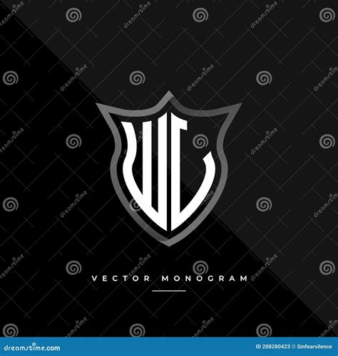 Letter Wl Logo Design Silver Shield W L Monogram Minimal Monogram