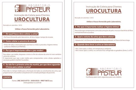 Instruções De Coleta Laboratório Pasteur Confiança Para Você