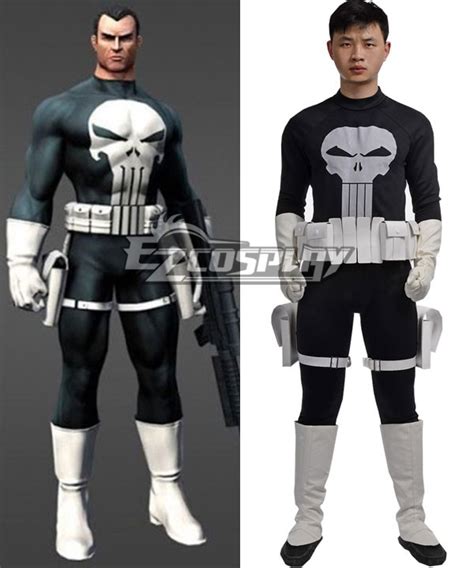 Marvel The Punisher Frank Castle Punisher Black Cosplay Costume