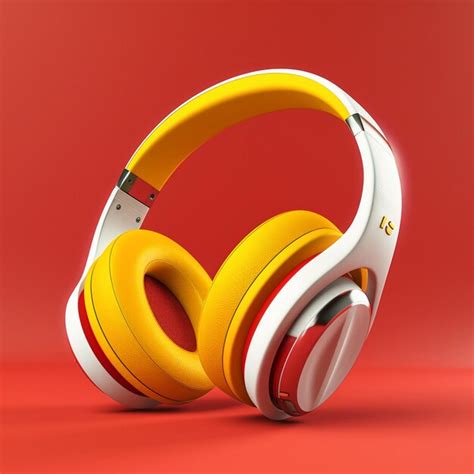 Premium AI Image | 3D headphones in yellow