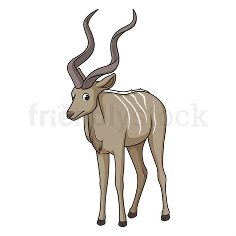 Cartoon Greater Kudu Cartoon Vector Clipart - FriendlyStock