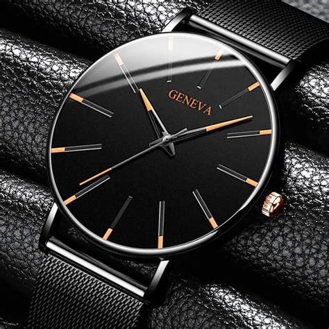 Geneva Minimalist Men Fashion Ultra Thin Watch Quartz Wristwatch