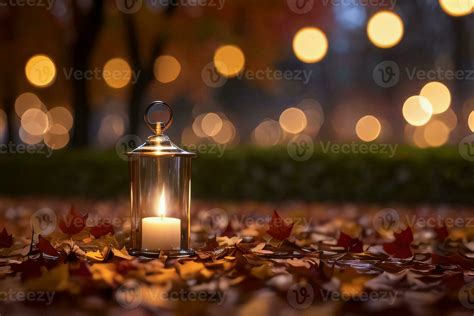 Photo of the candle and fall leaves wallpaper 29998629 Stock Photo at ...