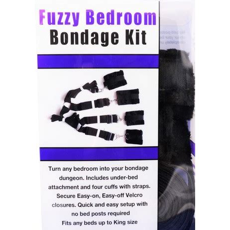 Fuzzy Bedroom Bed Bondage Kit Black Sex Toy Hotmovies