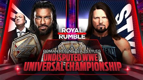 Wwe Royal Rumble Aj Styles Vs Roman Reigns Wwe Undisputed