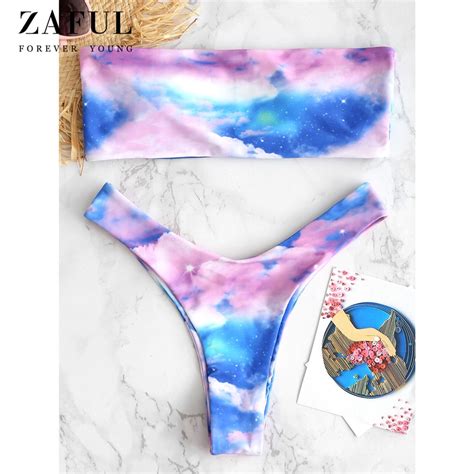 Aliexpress Buy Zaful New Starry Sky Bandeau Bikini Set Galaxy