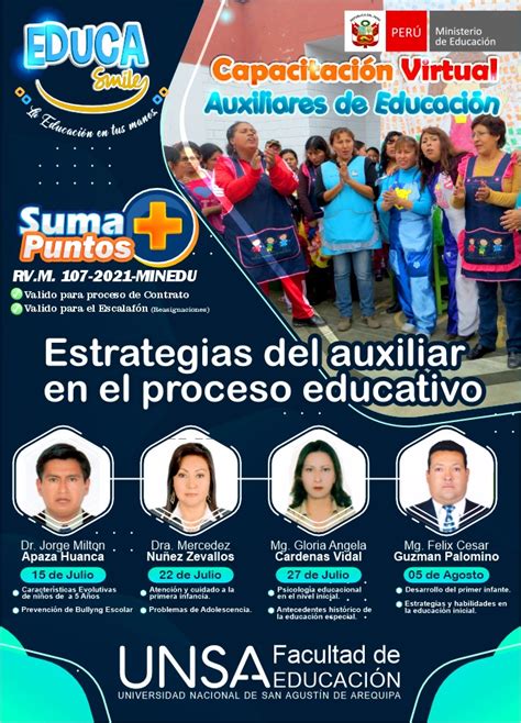 Educasmileper Curso De Capacitaci N Para Auxiliares De Educaci N