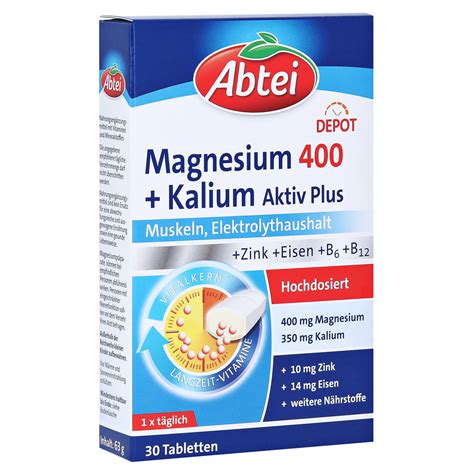 Abtei Magnesium kalium Depot Tabletten 30 Stück online bestellen