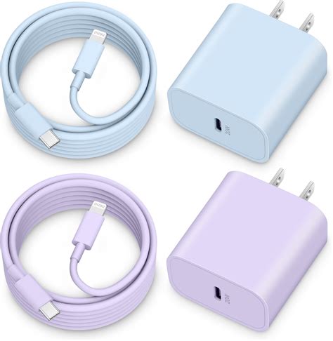 Lot De 3 Chargeurs Rapides Pour Iphone 20 W Pd Usb C Bloc De