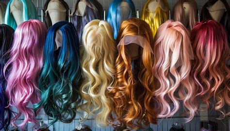 Premium Photo Different Colors And Stiles Of Wigs