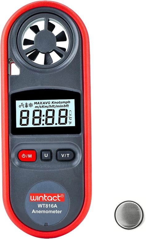 Wintact Handheld Anemometer Waterproof Small Digital Wind Speed Meter