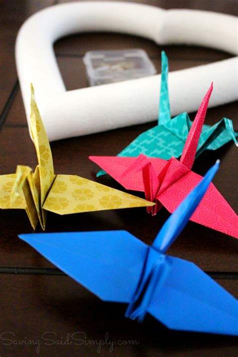 Origami Crane Wreath Craft Tutorial Raising Whasians