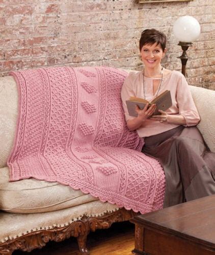 Aran Hearts Throw ~ Free Crochet Pattern