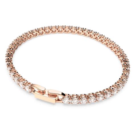 Bun Stare Delicat Dramatic Swarovski Tennis Bracelet Rose Gold Inginer